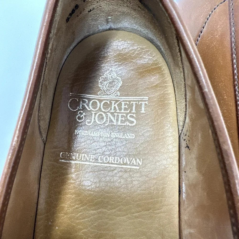 Crockett & Jones GENUINE CORDOVAN penny loafers shoes Size 9 E leather shoe Tree - Picture 4 of 15